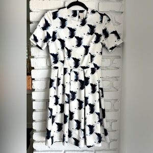 H & M fit and flare abstract print dress